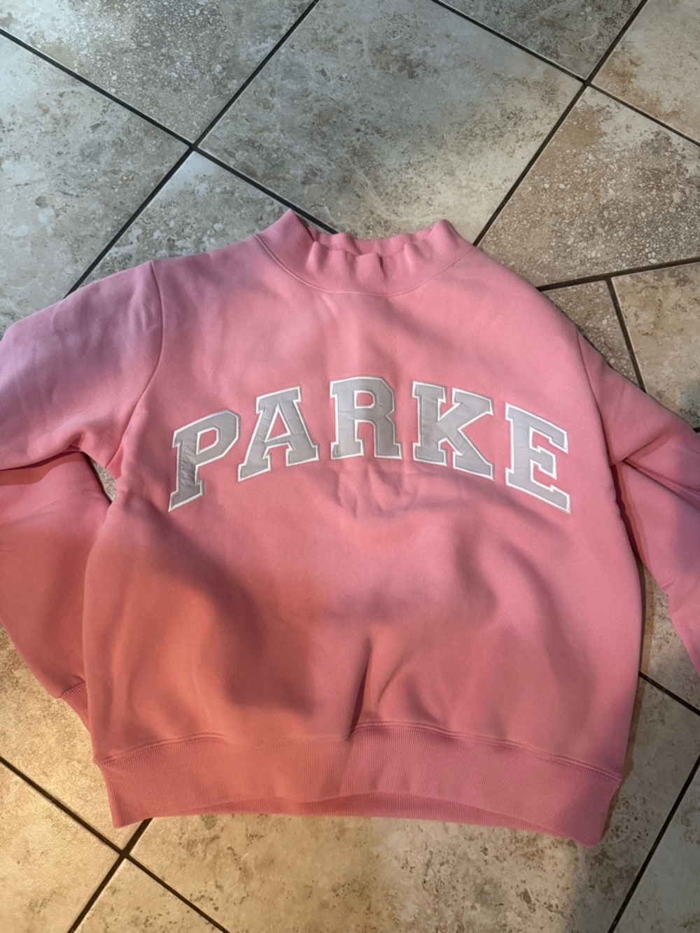 PARKE Pink Mock Neck Sweatshirt